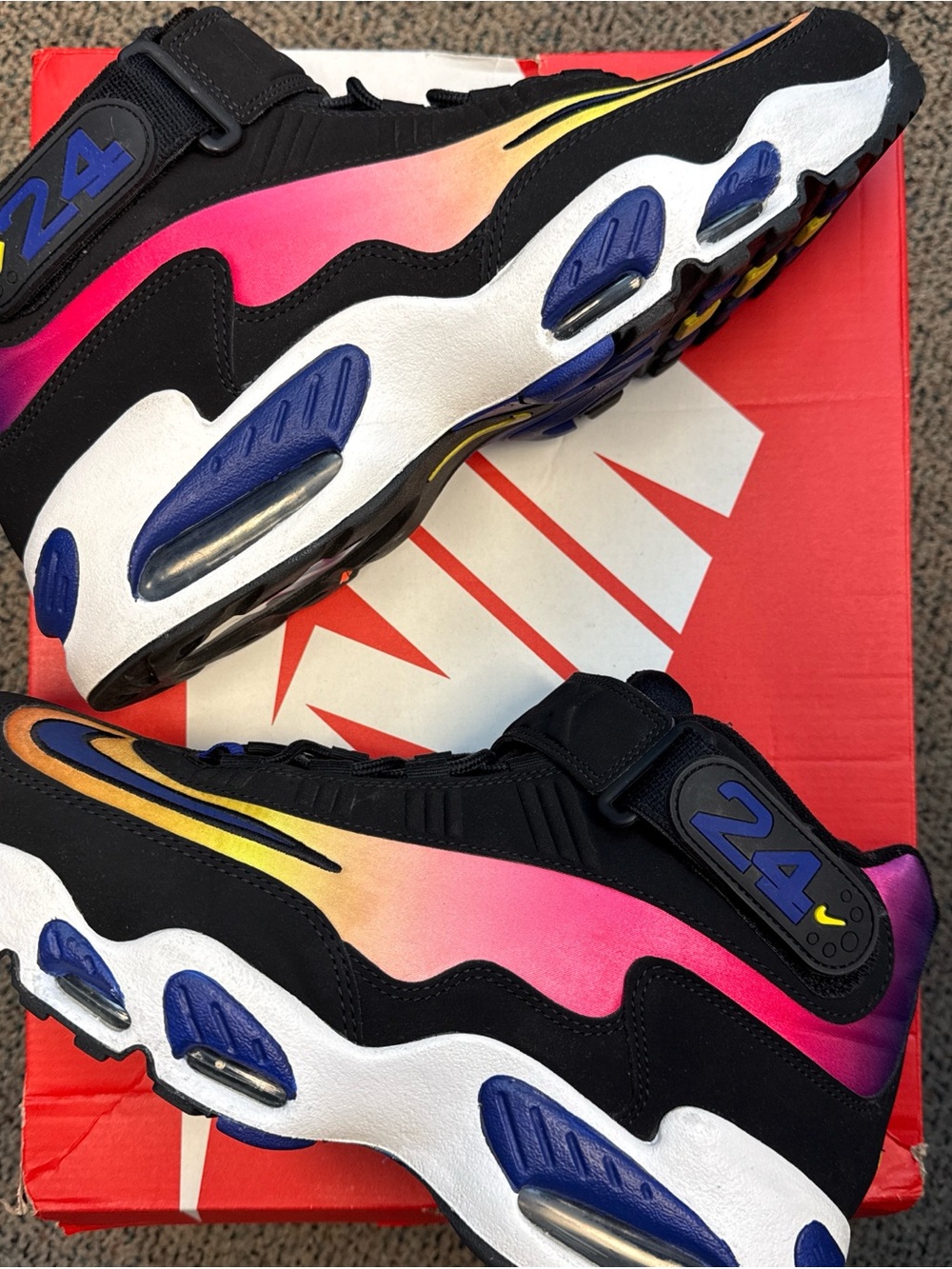 Nike Air Griffey Max 1 Los Angeles in Black with Pink, Orange & Yellow Gradient